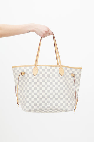 Louis Vuitton Cream Damier Azur Neverfull MM Tote