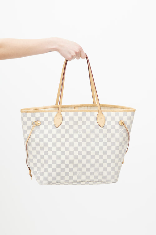 Louis Vuitton Cream Damier Azur Neverfull MM Tote