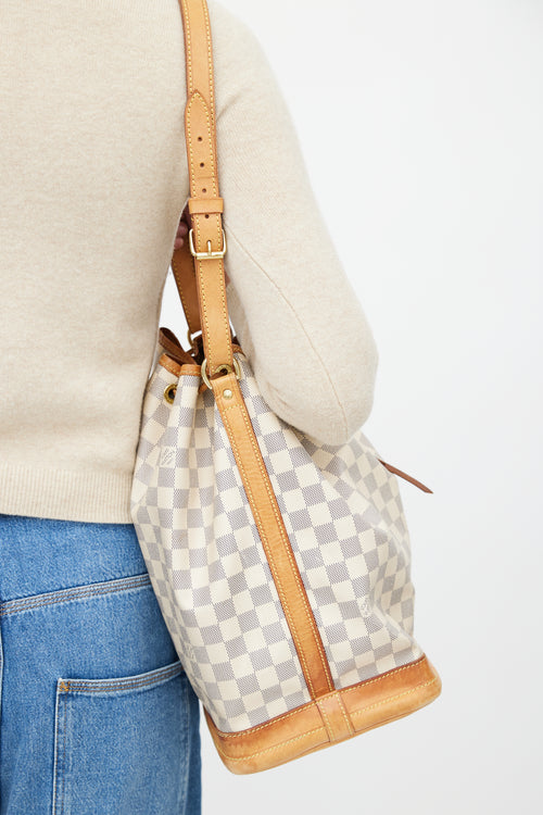 Louis Vuitton Cream Damier Azur Noé Bucket Shoulder Bag