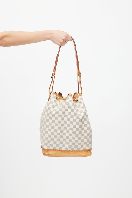 Louis Vuitton Cream Damier Azur Noé Bucket Shoulder Bag