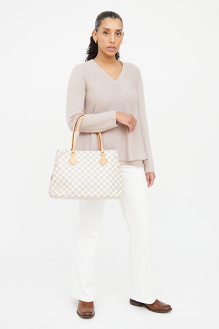 Louis Vuitton Cream 
Navy Damier Azur Calvi Tote Bag