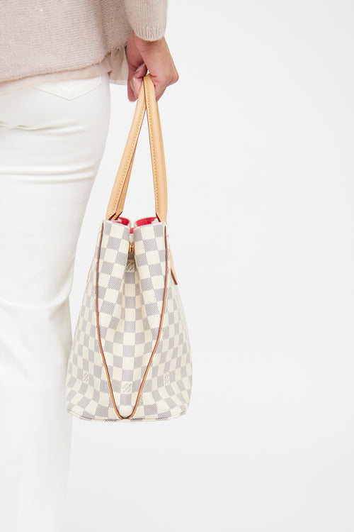 Louis Vuitton Cream 
Navy Damier Azur Calvi Tote Bag