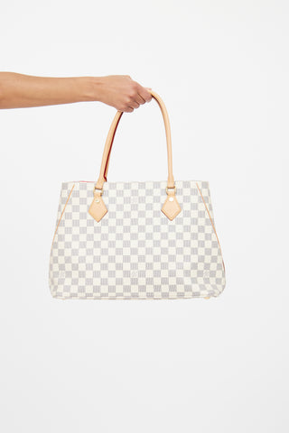 Louis Vuitton Cream 
Navy Damier Azur Calvi Tote Bag