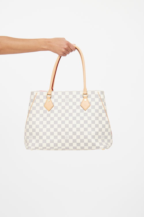 Louis Vuitton Cream 
Navy Damier Azur Calvi Tote Bag