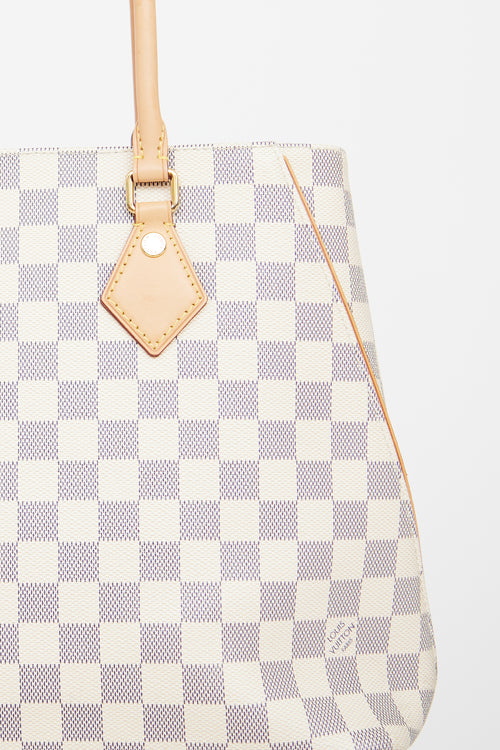 Louis Vuitton Cream 
Navy Damier Azur Calvi Tote Bag