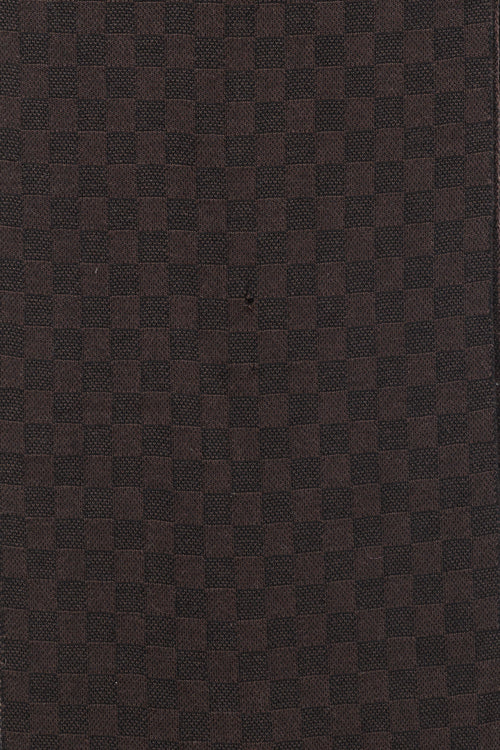 Louis Vuitton Dark Brown Wool Damier Logo Scarf