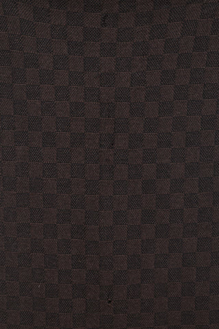 Louis Vuitton Dark Brown Wool Damier Logo Scarf