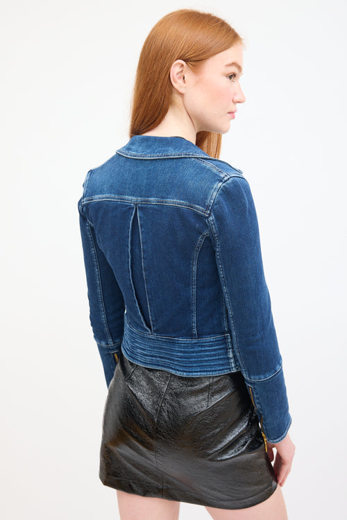 Louis Vuitton Dark Wash Denim Biker Jacket