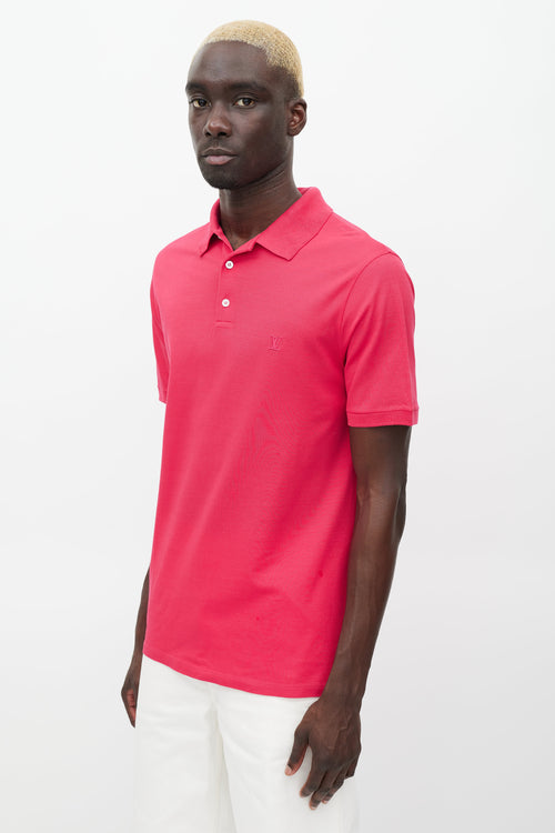 Louis Vuitton Fuchsia Embroidered Logo Polo