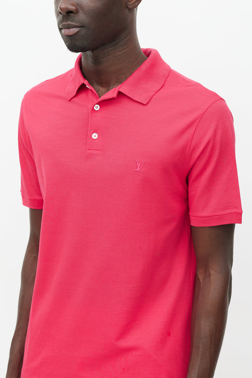 Louis Vuitton Fuchsia Embroidered Logo Polo