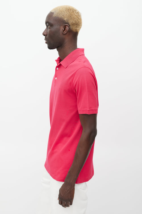 Louis Vuitton Fuchsia Embroidered Logo Polo