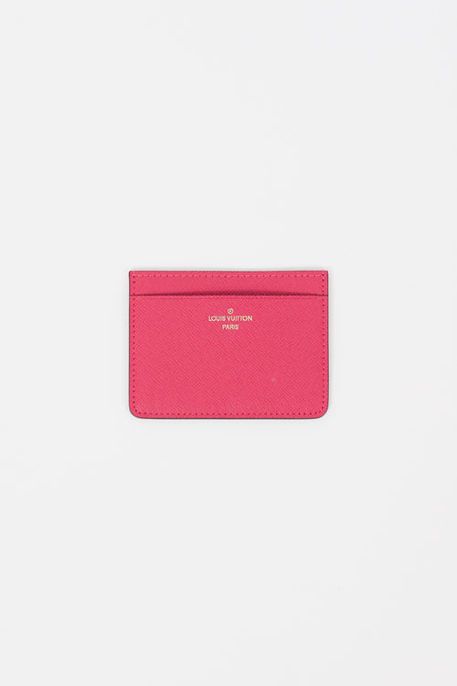 Louis Vuitton Fuchsia Grained Leather Cardholder