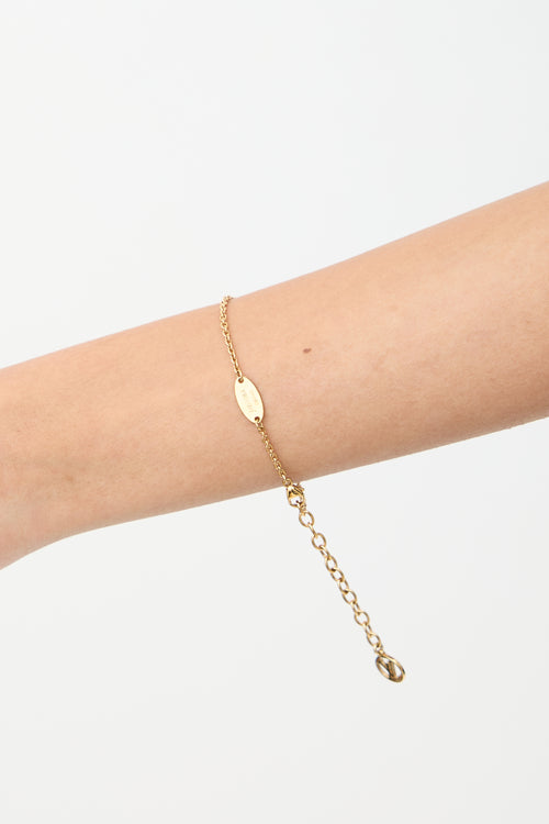 Louis Vuitton Gold Essential V Pendant Bracelet