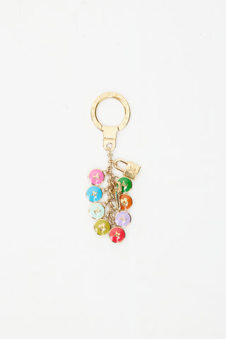 Louis Vuitton Gold 
Multicolour Charm Keychain