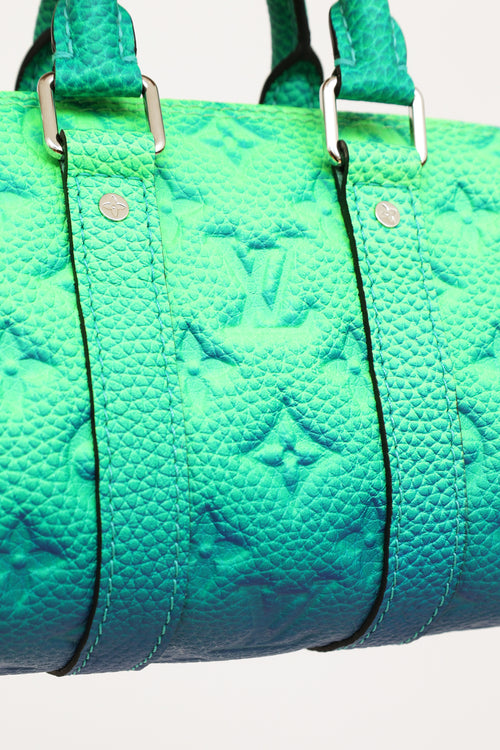 Louis Vuitton Green 
Blue Taurillon Keepall Bag