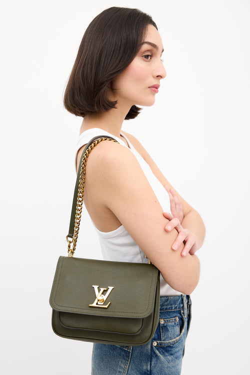 Louis Vuitton Green Leather Lockme PM Chain Shoulder Bag