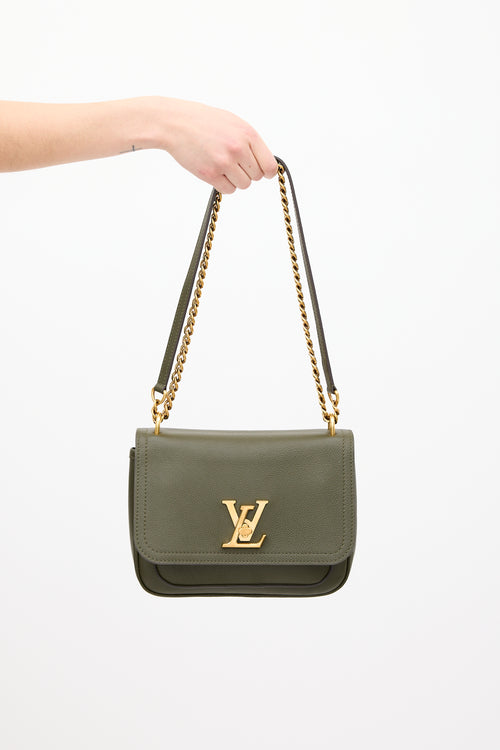 Louis Vuitton Green Leather Lockme PM Chain Shoulder Bag