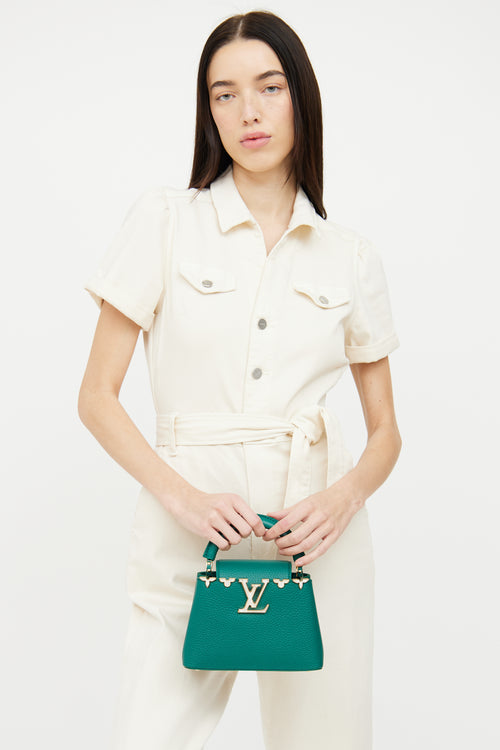 Louis Vuitton Green Capucines Mini Flower Crown Bag