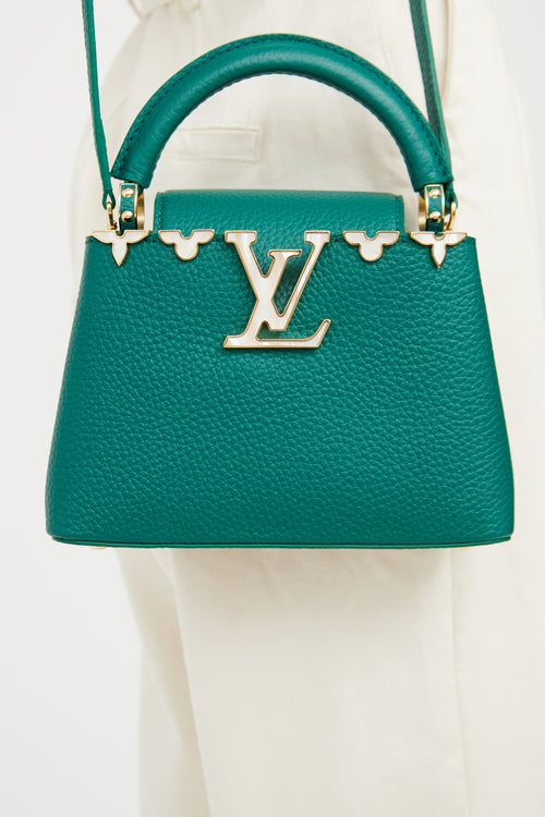 Louis Vuitton Green Capucines Mini Flower Crown Bag