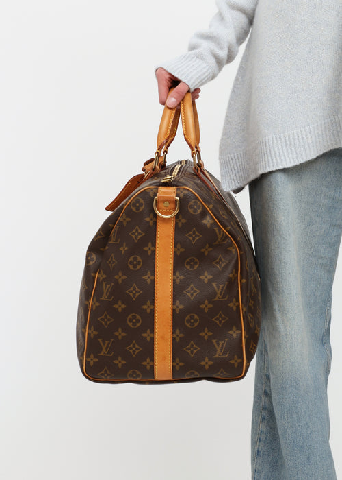 Louis Vuitton Brown Monogram Keepall Bandouliere 50 Bag