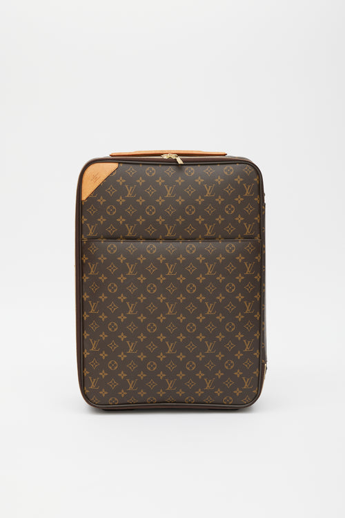 Louis Vuitton Brown 
Gold Pégase 55 Monogram Suitcase