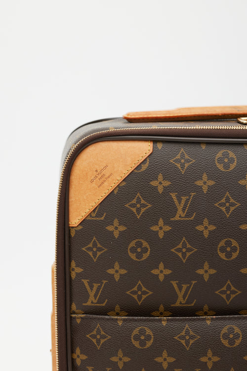 Louis Vuitton Brown 
Gold Pégase 55 Monogram Suitcase