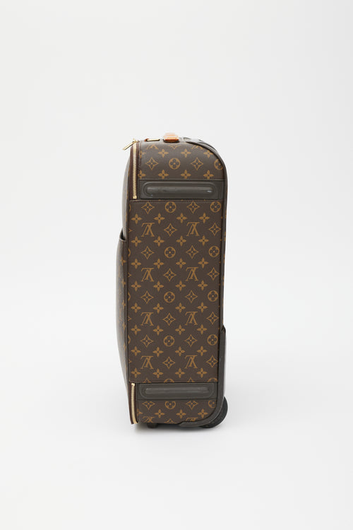 Louis Vuitton Brown 
Gold Pégase 55 Monogram Suitcase