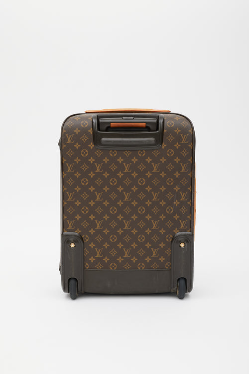 Louis Vuitton Brown 
Gold Pégase 55 Monogram Suitcase