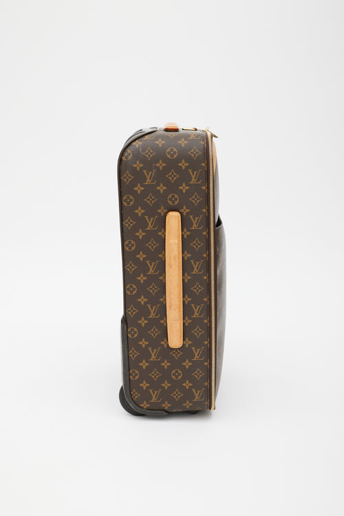 Louis Vuitton Brown 
Gold Pégase 55 Monogram Suitcase