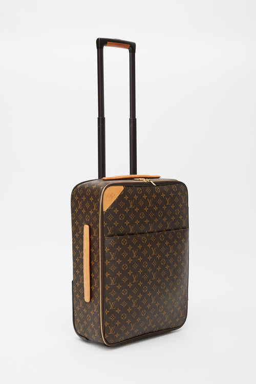 Louis Vuitton Brown 
Gold Pégase 55 Monogram Suitcase