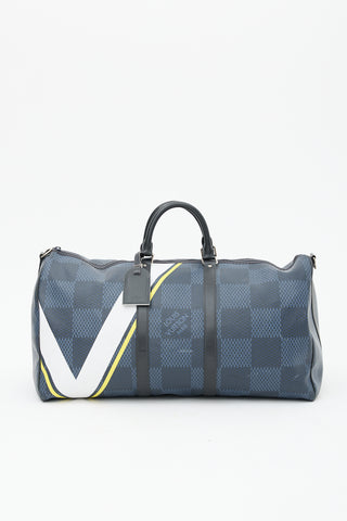 Louis Vuitton Navy America
s Cup Keepall 55 Duffle Bag