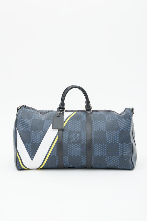 Louis Vuitton Navy America
s Cup Keepall 55 Duffle Bag