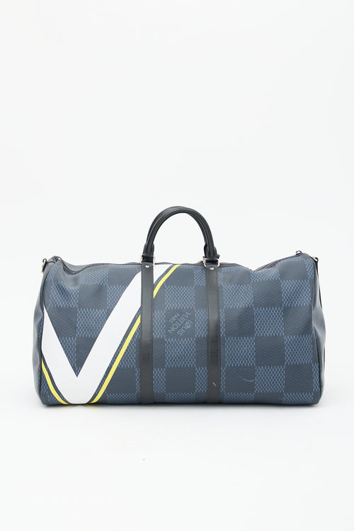 Louis Vuitton Navy America
s Cup Keepall 55 Duffle Bag