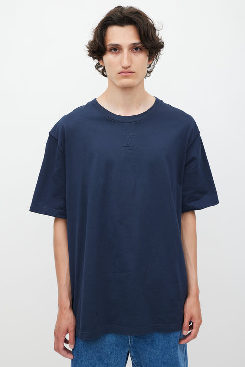 Louis Vuitton Navy Embossed Logo T-Shirt