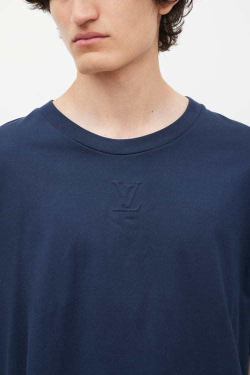 Louis Vuitton Navy Embossed Logo T-Shirt