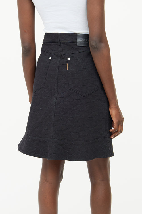 Louis Vuitton Black Monogram Denim Skirt