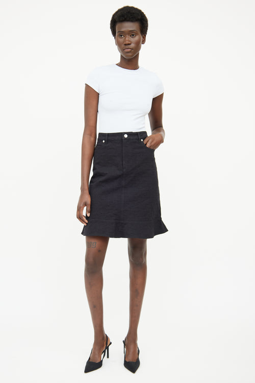 Louis Vuitton Black Monogram Denim Skirt