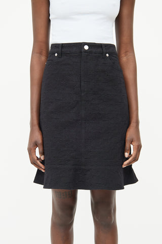 Louis Vuitton Black Monogram Denim Skirt