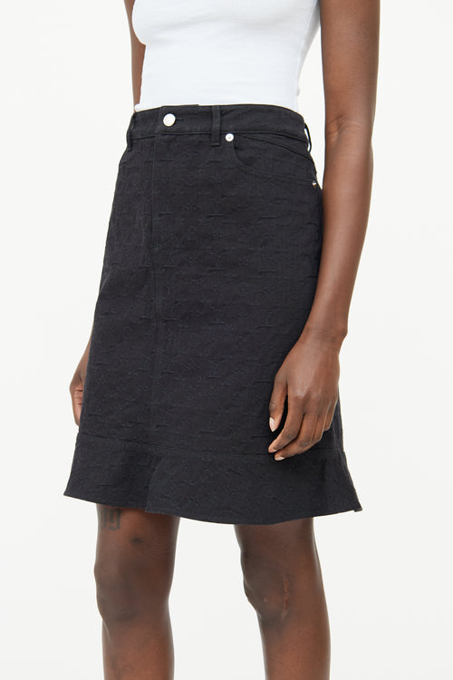 Louis Vuitton Black Monogram Denim Skirt