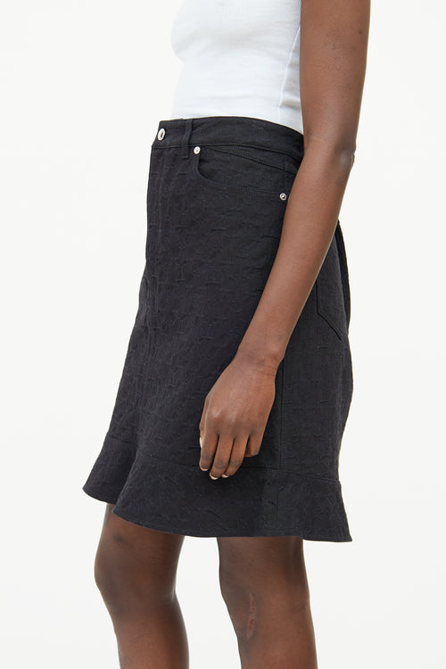 Louis Vuitton Black Monogram Denim Skirt