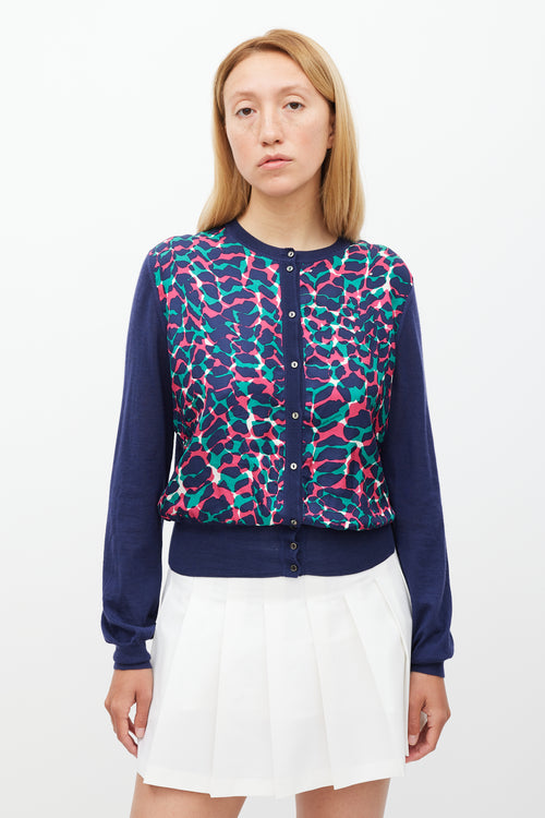 Louis Vuitton Navy 
Multicolour Spotted Cardigan