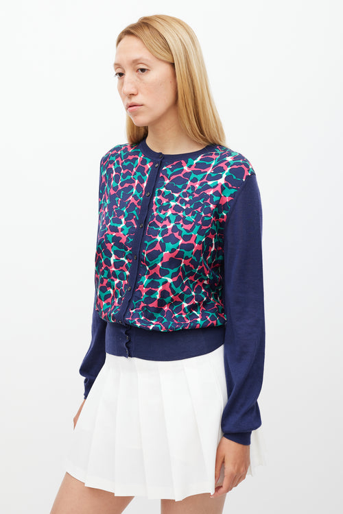 Louis Vuitton Navy 
Multicolour Spotted Cardigan