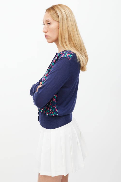 Louis Vuitton Navy 
Multicolour Spotted Cardigan