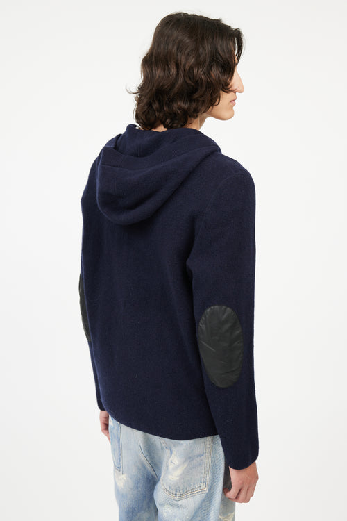 Louis Vuitton Navy Wool 
Cashmere Hooded Cardigan