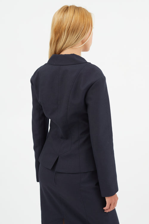 Louis Vuitton Navy 
Black Wool Two Piece Suit