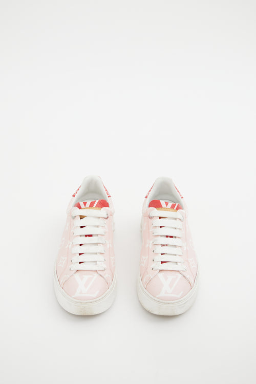 Louis Vuitton Pink 
White 
Red Time Out Sneakers