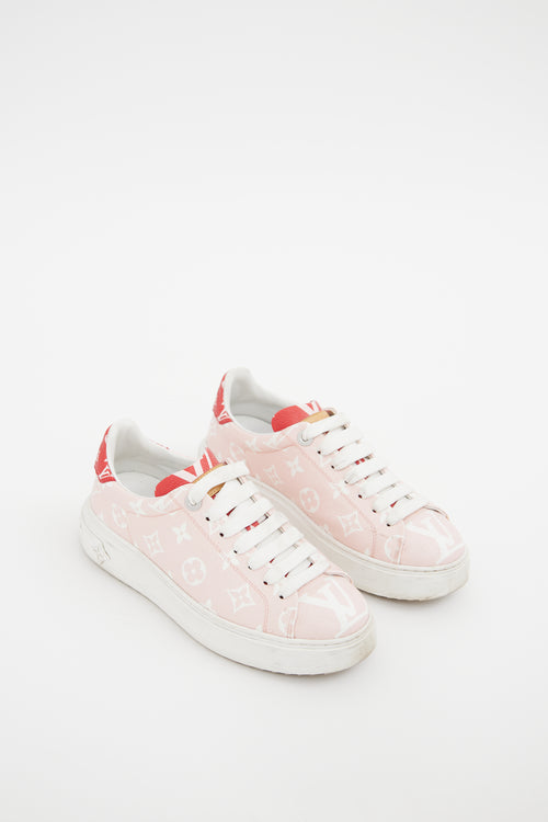 Louis Vuitton Pink 
White 
Red Time Out Sneakers