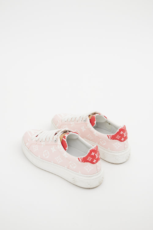 Louis Vuitton Pink 
White 
Red Time Out Sneakers