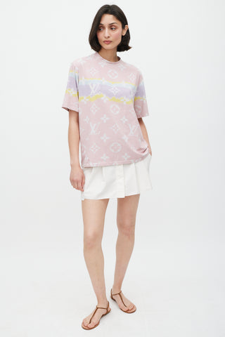 Louis Vuitton Pink 
Multicolour Tie Dye Monogram T-Shirt