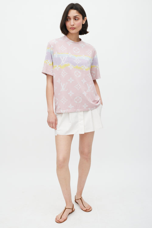 Louis Vuitton Pink 
Multicolour Tie Dye Monogram T-Shirt